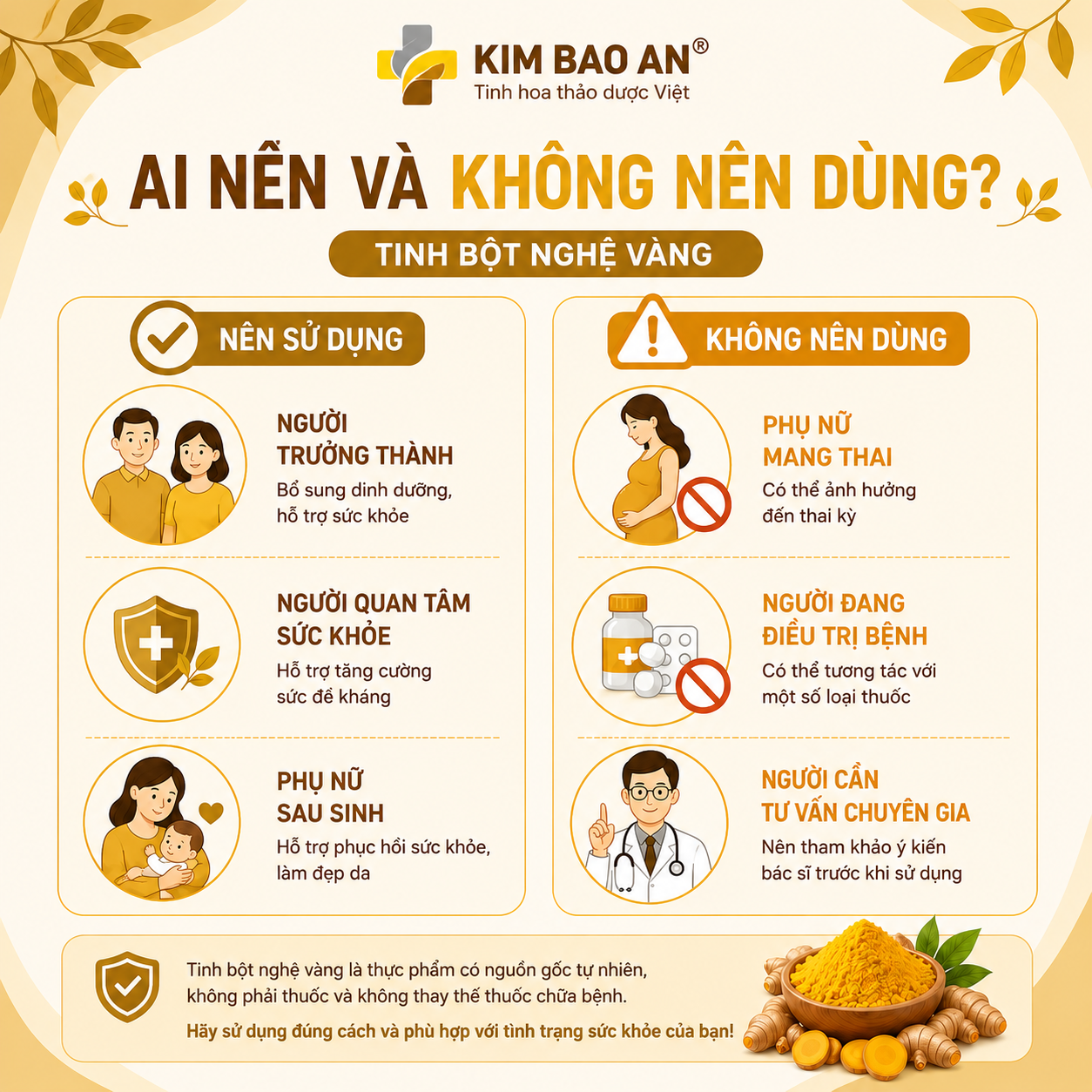 Ai nên và không nên dùng tinh bột nghệ vàng