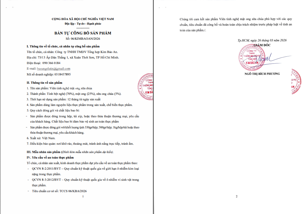 Giấy công bố sản phẩm