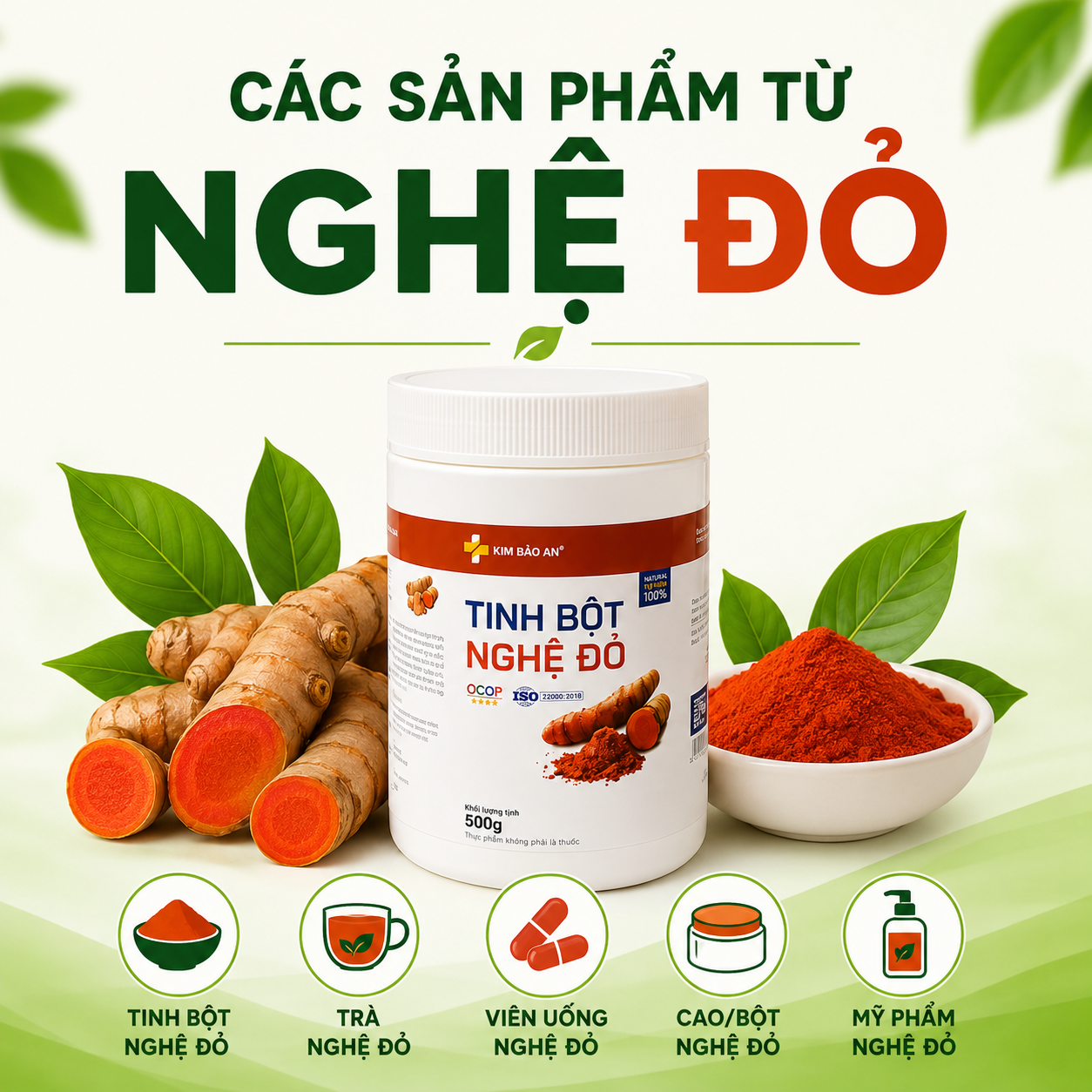 Các sản phẩm nghệ đỏ phổ biến hiện nay
