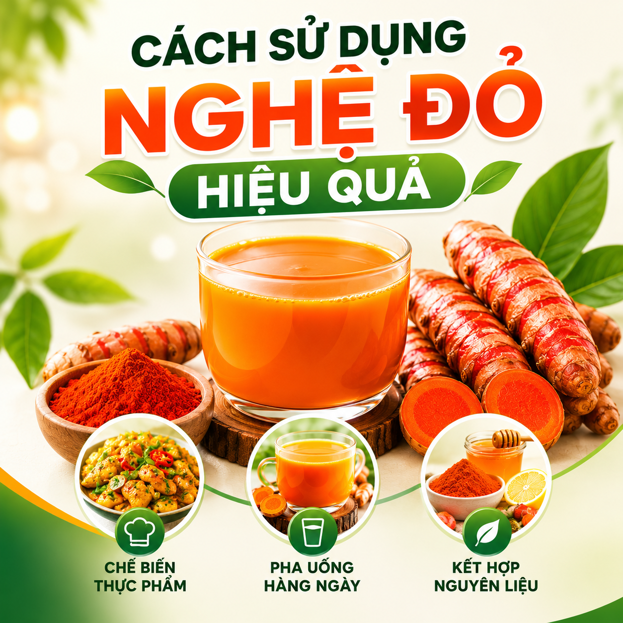 Cách sử dụng nghệ đỏ hiệu quả