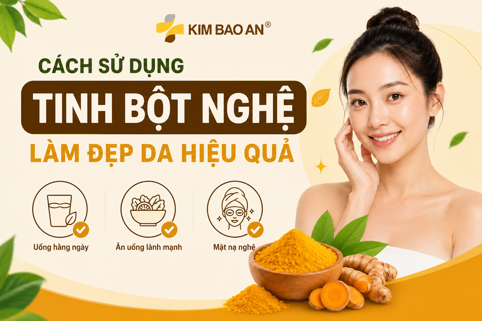 Cách sư dụng tinh bột nghệ để làm đẹp da