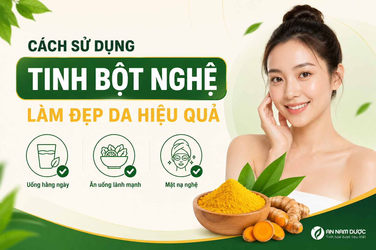 Cách sư dụng tinh bột nghệ để làm đẹp da