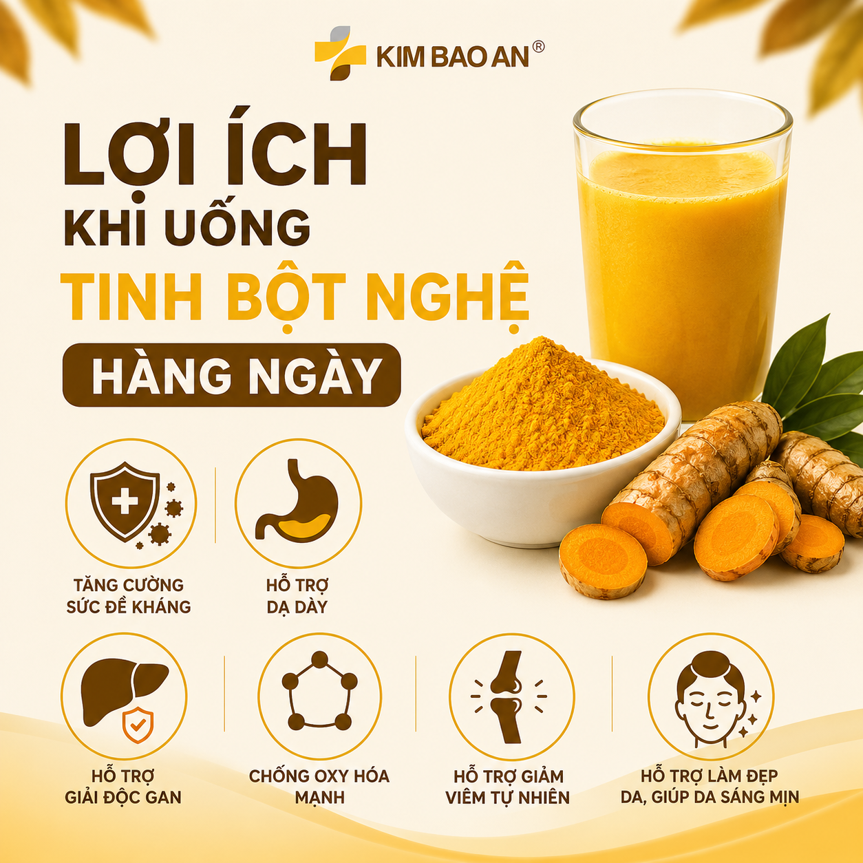 Lợi ích khi uống tinh bột nghệ mỗi ngày
