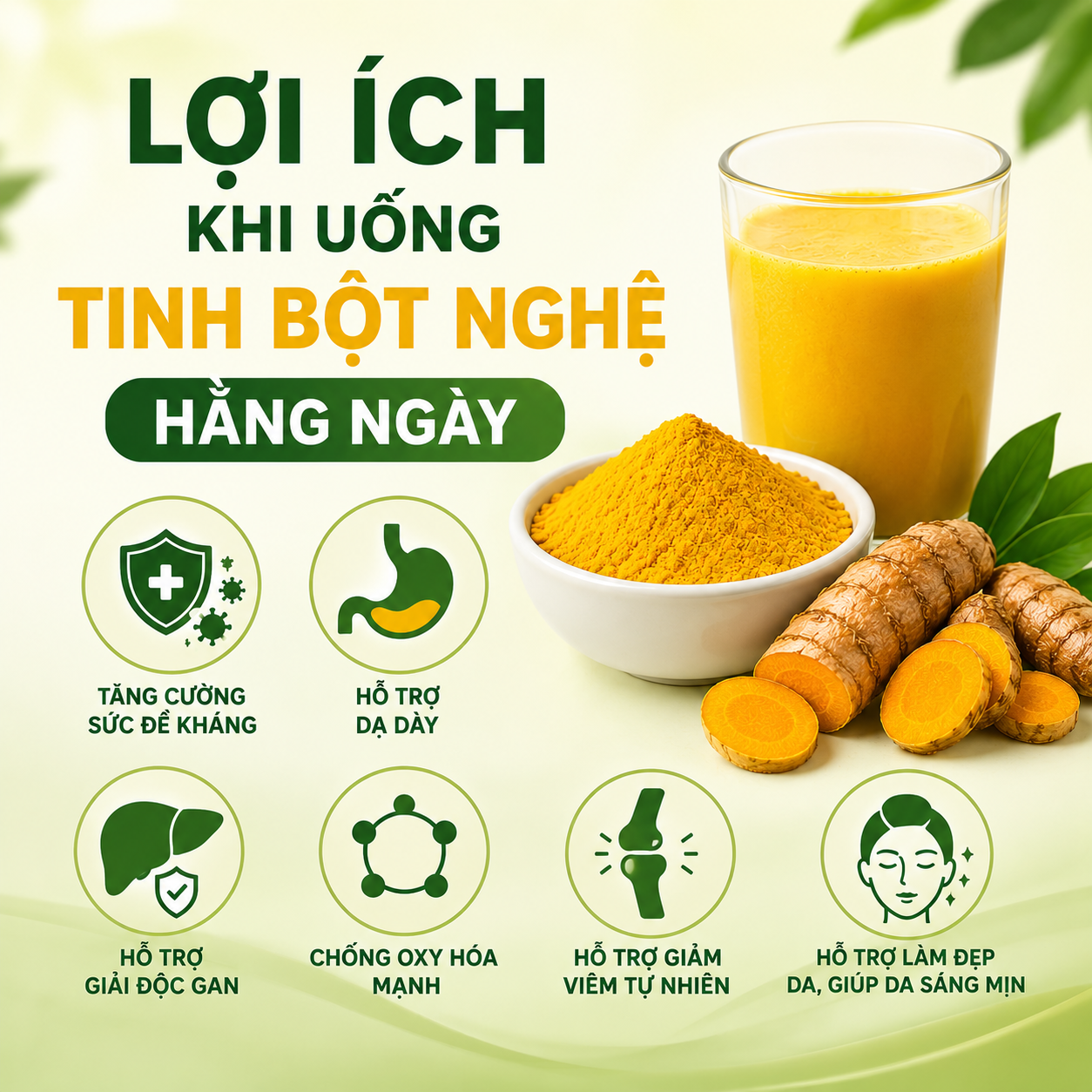 Lợi ích khi uống tinh bột nghệ mỗi ngày