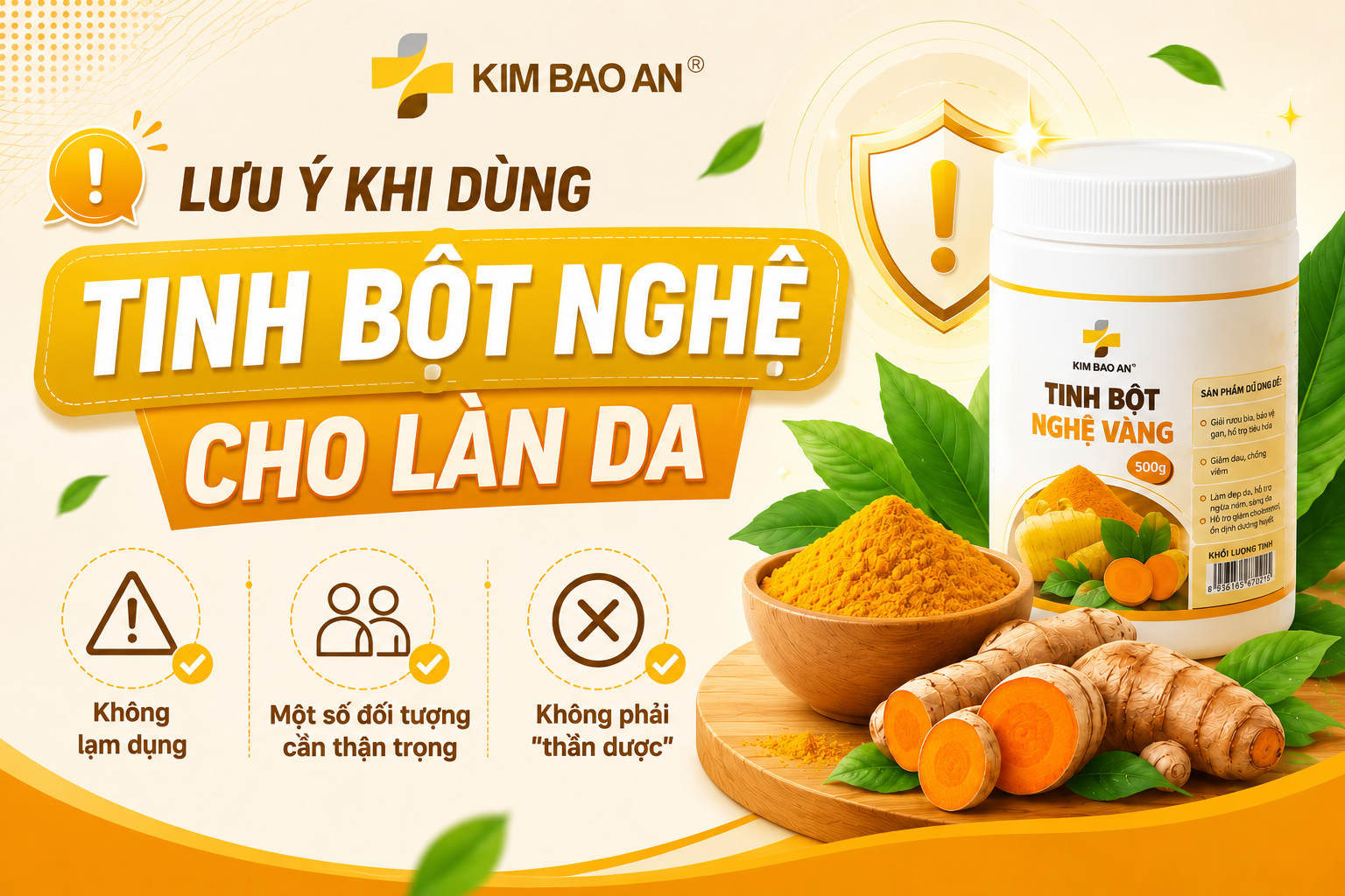 Những lưu ý khi dùng tinh bột nghệ làm đẹp da