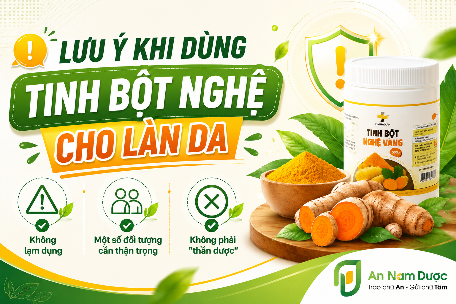 Những lưu ý khi dùng tinh bột nghệ làm đẹp da