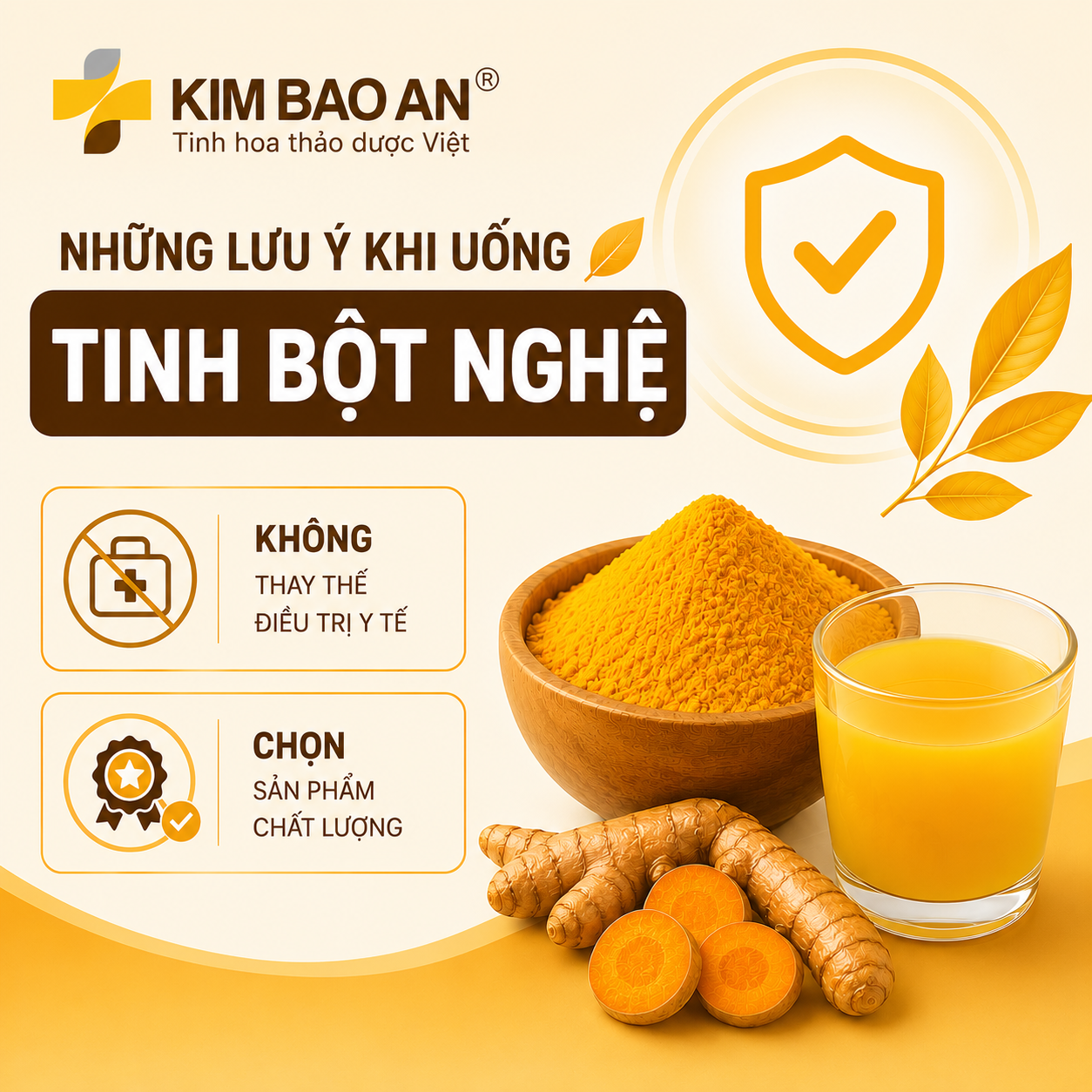 Những lưu ý khi uống tinh bột nghệ