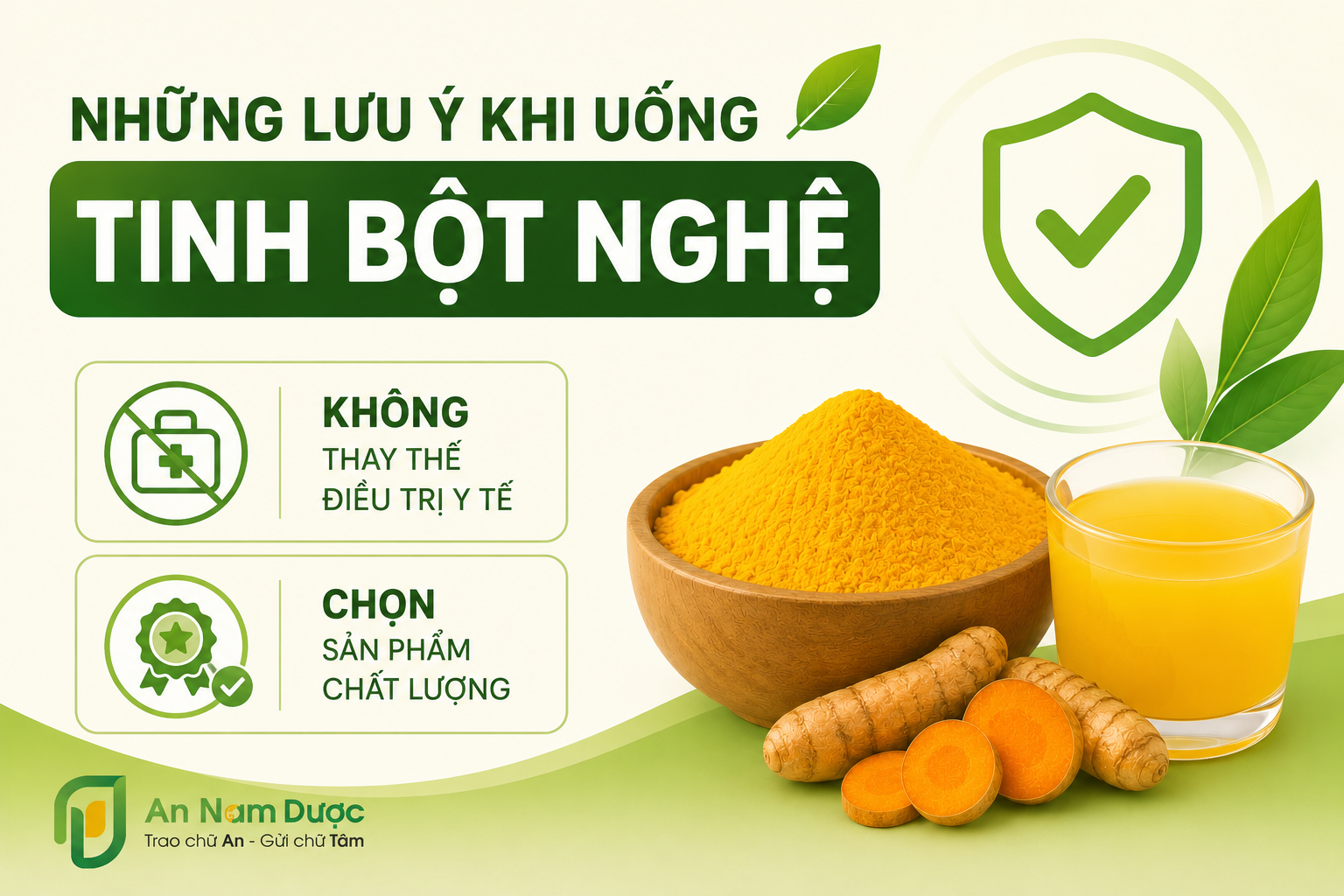 Những lưu ý khi uống tinh bột nghệ