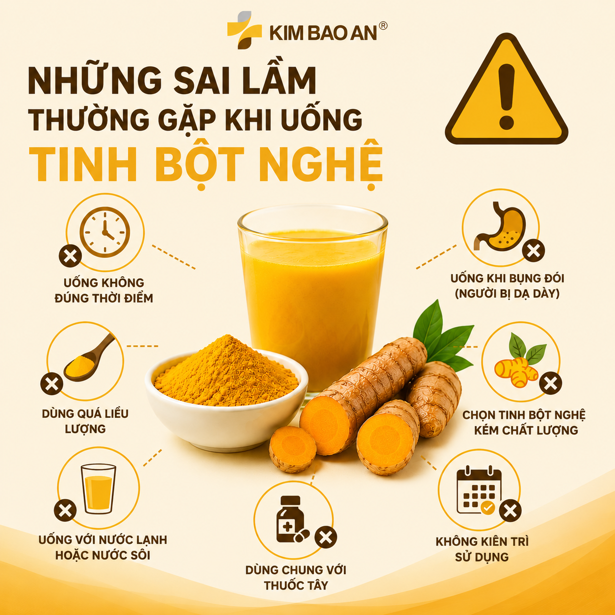 Những sai lầm thường gặp khi uống tinh bột nghệ