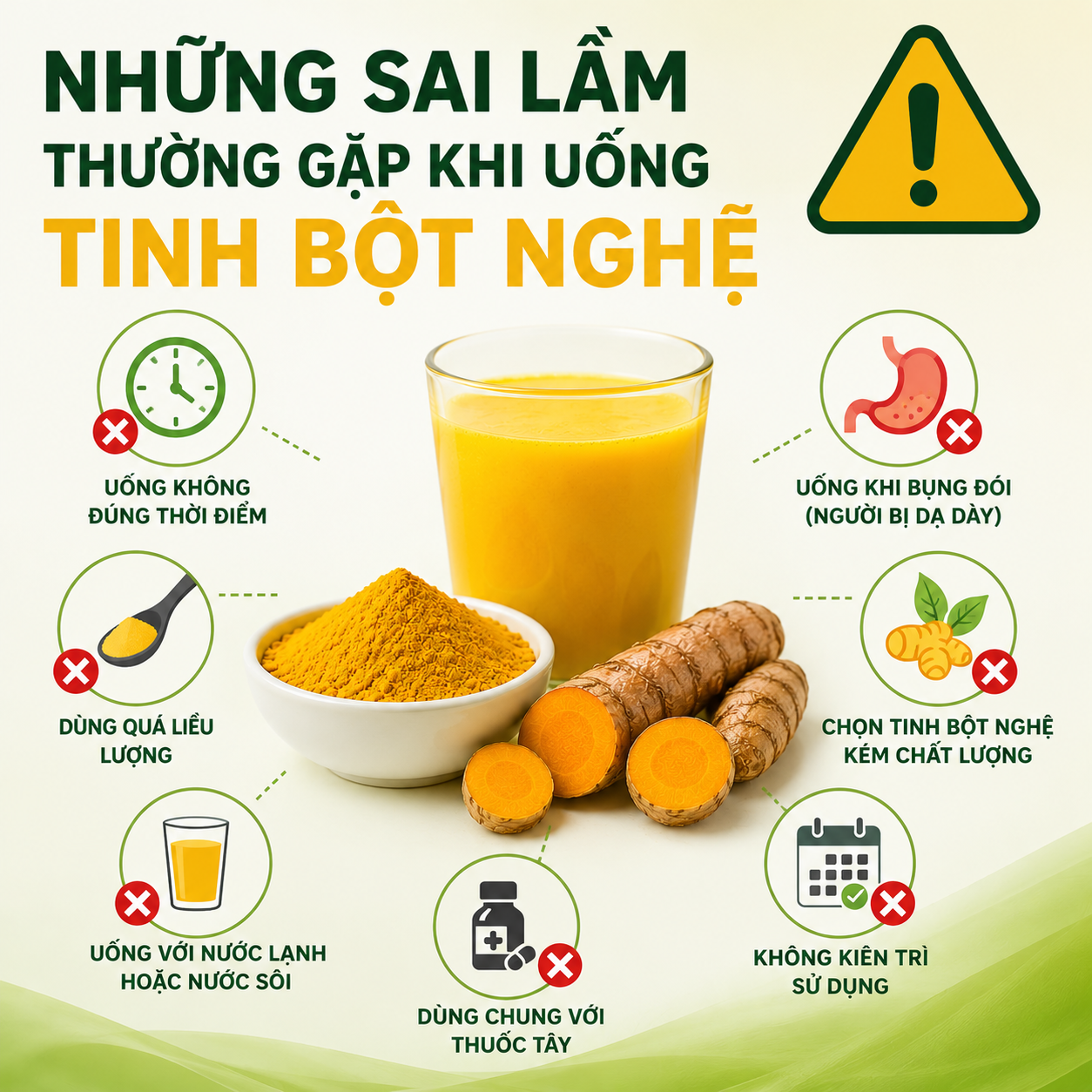 Những sai lầm thường gặp khi uống tinh bột nghệ