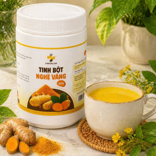 Tinh Bột Nghệ Vàng Hộp 500G Nguyên Chất - Uống Mỗi Ngày, Da Sáng Khỏe Từ Bên Trong