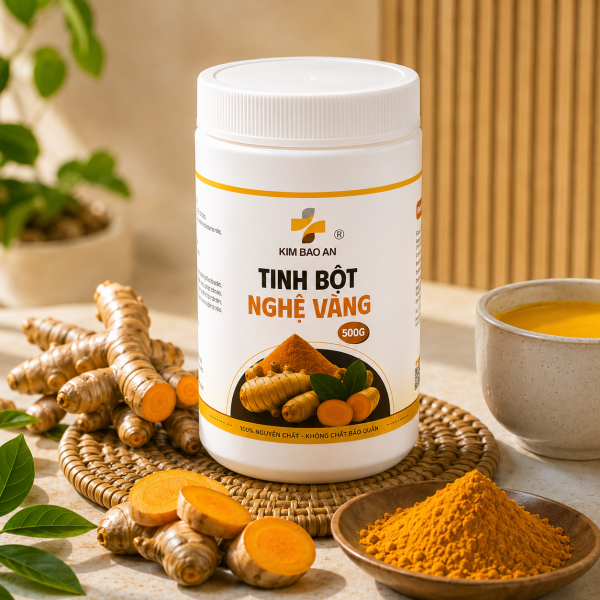 Tinh Bột Nghệ Vàng Nguyên Chất Kim Bảo An (Hộp 500g)