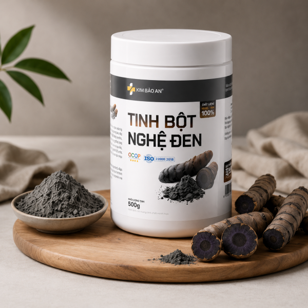 Tinh Bột Nghệ Đen Nguyên Chất Kim Bảo An (Hộp 500g)