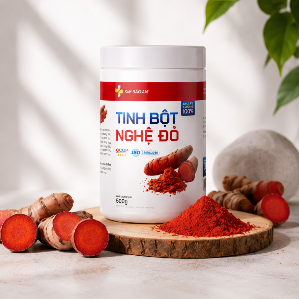 Tinh Bột Nghệ Đỏ Kim Bảo An (Hộp 500G) - Thanh Lọc Cơ Thể, Tiêu Hóa Khỏe Mạnh