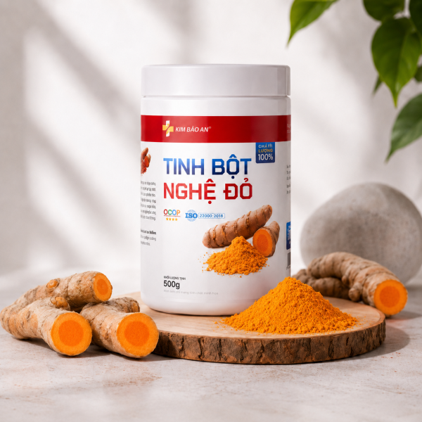 Tinh Bột Nghệ Đỏ Kim Bảo An (Hộp 500G) - Thanh Lọc Cơ Thể, Tiêu Hóa Khỏe Mạnh