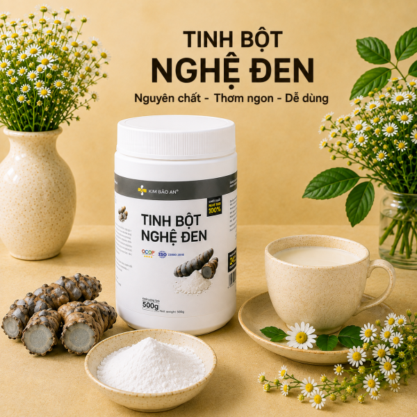 [Hộp 500G] Tinh Bột Nghệ Đen Nguyên Chất - Nhẹ Bụng, Khỏe Người, Ăn Uống Dễ Chịu Hơn Mỗi Ngày
